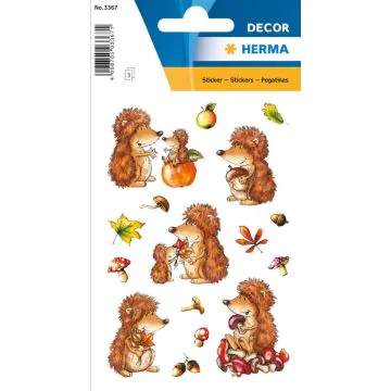 Photo HERMA : Lot de 48 stickers en papier - Hérisson - 3367