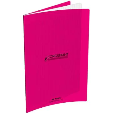 Photo Cahier Séyès / Grands carreaux Rose - Polypro - 96 pages - 240 x 320 mm CONQUERANT :