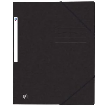 Photo Chemise à élastiques A4 - 3 rabats - Noir OXFORD Top File+