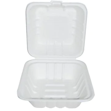 Photo Boîte à burger en canne à sucre - 150 x 150 x 85 mm NATURE STAR