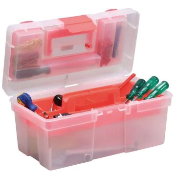 Photo Boîte de rangement avec poignée - Plastique - Rouge ALLIT McPlus Clear 16