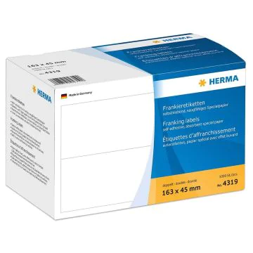 Photo 4319 HERMA : Etiquettes d'affranchissement doubles 163 x 45 mm