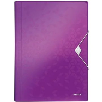 Photo Trieur Chemise A4 - 6 compartiments - Violet LEITZ Wow Fermé