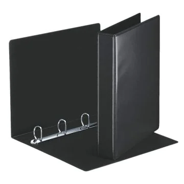 photo Classeur personnalisable avec 2 Pochettes - Noir - 4 anneaux de 30 mm : ESSELTE