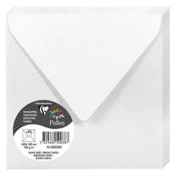 Photo Enveloppe POLLEN Blanc Irisé Format  140 x 140 mm 50038C