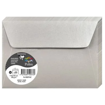 Photo Enveloppe POLLEN Argent Format  114 x 162 mm 50076C