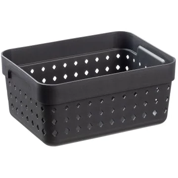 Photo Corbeille de Rangement - 118 x 158 x 73 mm - Noir PLAST TEAM Seoul Organizer L