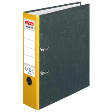 Photo Classeur à levier - Dos de 80 mm couleur Jaune : HERLITZ Max.file 5171103