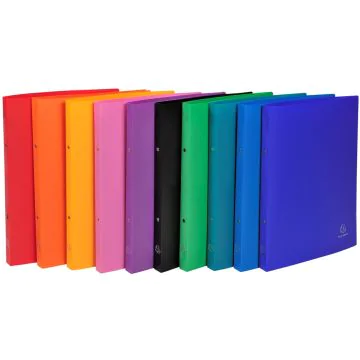 Photo Classeur souple en PP sans étiquette - 2 anneaux de 15 mm - 10 couleurs assorties EXACOMPTA