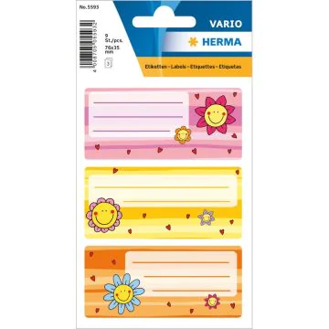Photo HERMA : Lot de 9 étiquettes pour livres - Visages de fleurs - 5593