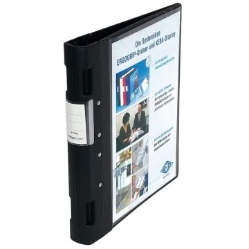Photo WEDO : Classeurs à 4 anneaux pour présentation Ergogrip - Dos 38 mm - Noir - 5815001