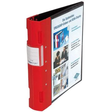 Photo Classeur à 4 anneaux - Dos 56 mm - Noir/Rouge : WEDO Ergogrip - Dos 56 mm - Rouge image