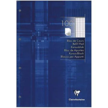 Photo CLAIREFONTAINE : Bloc de cours  grands carreaux - 210 x 297 mm - 200 pages 5819C