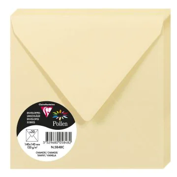 Photo Enveloppe POLLEN Chamois Format  140 x 140 mm 5848C