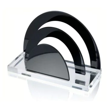 Photo Porte-lettres arrondi - 2 compartiments - transparent et noir : WEDO Acryl Exklusiv (603001)