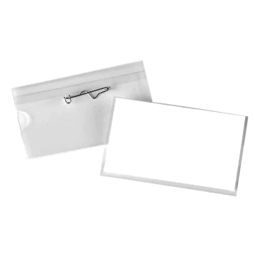 Photo Lot de 50 Badges avec clip combi - 86 x 55 mm : PAVO