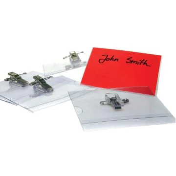 Photo lot de 50 Badges avec clip combi - 90 x 54 mm : PAVO