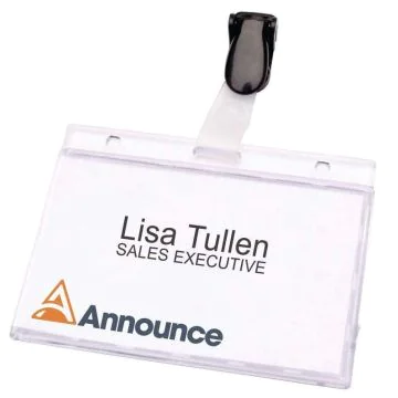 Photo lot de 25 Badges en PVC dur avec clip - 90 x 60 mm : PAVO