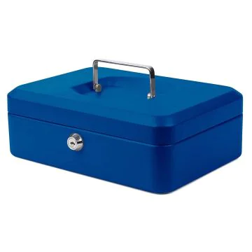 Photo Caisse à monnaie - Bleu - 250 x 180 x 90 mm : PAVO 7300180