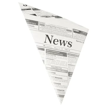 Photo Cornet pour fingerfood - 325 x 230 x 230 mm PAP STAR Newsprint 