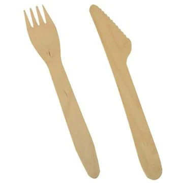 Photo Lot de couverts jetables en bois PAP STAR Pure