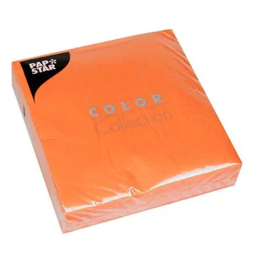 Photo Serviettes de table unies Orange PAP STAR