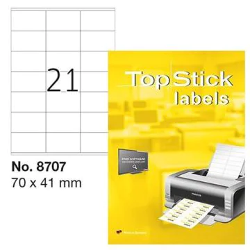 Photo Étiquettes adhésives blanches - 70 x 41 mm : TOP STICK Lot de 2100