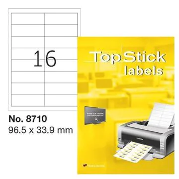 Photo Étiquettes adhésives blanches - 96,5 x 33,9 mm : TOP STICK