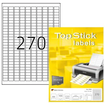 Photo Étiquettes adhésives blanches - 17,8 x 10 mm TOP STICK Image