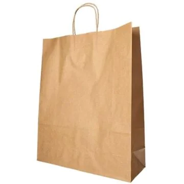 Photo Sac en papier avec anse - 400 x 320 x 120 mm - Brun PAP STAR