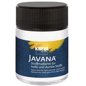 Photo KREUL Javana 91953 : Peinture pour textile sombre 1 - 50 ml - Blanc