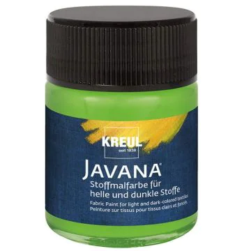 Photo KREUL Javana 91960 : Peinture pour textile sombre - 50 ml - Vert feuille