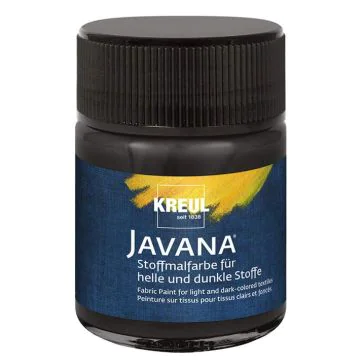 Photo KREUL Javana 91961 : Peinture pour textile sombre - 50 ml - Noir