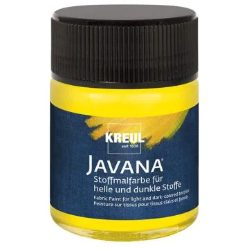 Photo KREUL Javana 91962 : Peinture pour textile sombre - 50 ml - Jaune