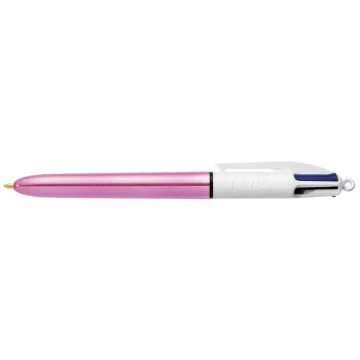 Photo Stylo 4 couleurs à bille rétractable - Rose BIC Shine