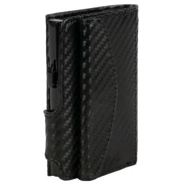 Photo Porte-monnaie avec porte-cartes - Simili-cuir - Noir Carbone CLICKSAFE