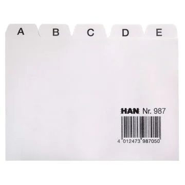 Photo Jeu de 25 Intercalaires alphabétiques en plastique - 105 x 85 mm - A7 : HAN 987