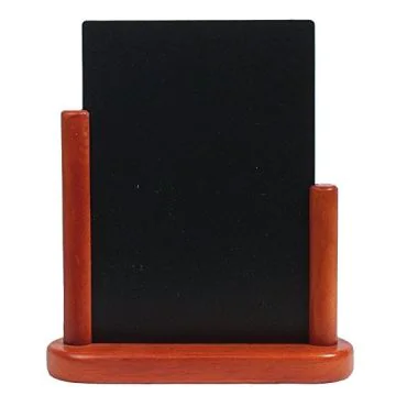 Photo Ardoise de Table - 200 x 230 mm - Support couleur Acajou : SECURIT Elegant Moyen (ELE-M-ME)