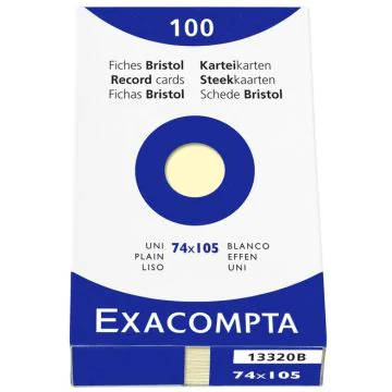 Photo Fiches Bristol unies - 74 x 105 mm - Jaune EXACOMPTA Image