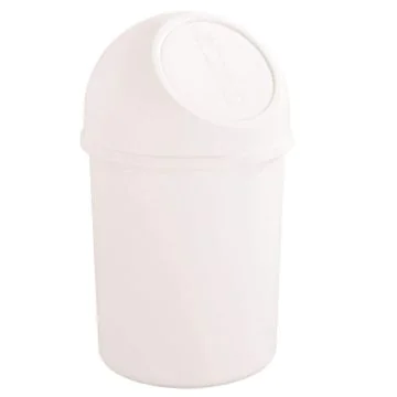 Photo Corbeille à papier avec couvercle 6 litres - Blanc : HELIT H2401005