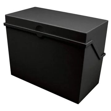 Photo Boîte en plastique pour fiches A6 - 400 fiches - Noir : HELIT H6214695
