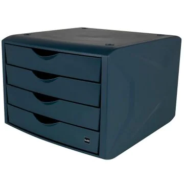 Photo Bloc de rangement - 4 tiroirs - Bleu HELIT The Green Chameleon