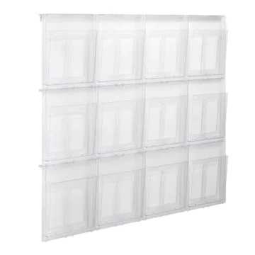 Photo Présentoir mural Placativ - 12 compartiments A4 : HELIT H6811102