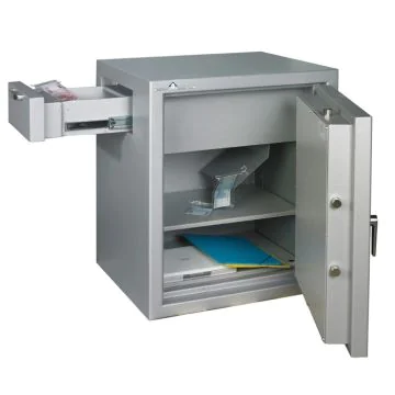 Photo Coffre de Dépôt de fonds - Classe 2 - Serrure à clé et électronique - HARTMANN Zephir Dépôt 802