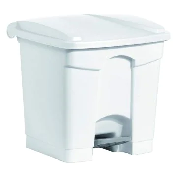 Photo Poubelle à pédale avec couvercle - 30 litres - Blanc : HELIT H2402005