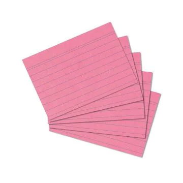 Photo Lot de 100 fiches Bristol lignées - 74 x 105 mm - Rose : HERLITZ  10836229