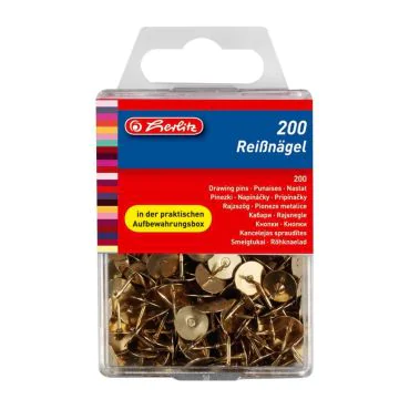 Photo Boite de 200 punaises - Laiton : HERLITZ  8770208