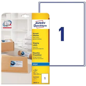Photo Étiquettes d'expédition - 199,6 x 289,1 mm - Jet d'encre - Blanc AVERY