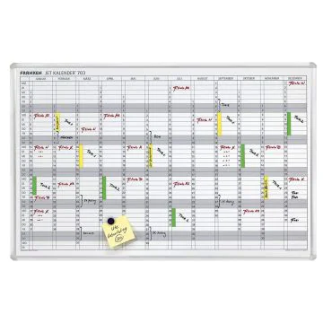 Photo Tableau pour planning annuel perpétuel : FRANKEN Jet Calendrier