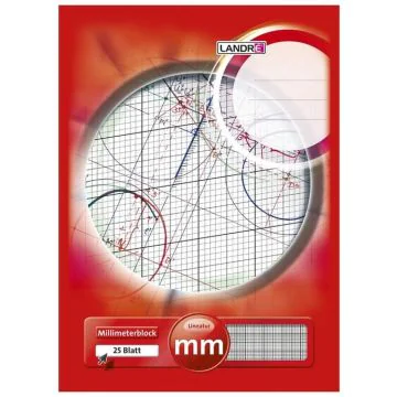 Photo Bloc de 25 feuilles de papier millimétré - 210 x 297 mm : LANDRE
